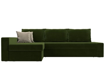 Угловой раскладной диван Версаль, Зеленый/Бежевый (микровельвет) в Перми - предосмотр 1