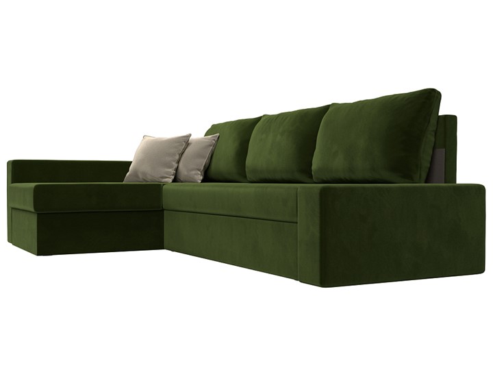 Угловой раскладной диван Версаль, Зеленый/Бежевый (микровельвет) в Перми - изображение 2