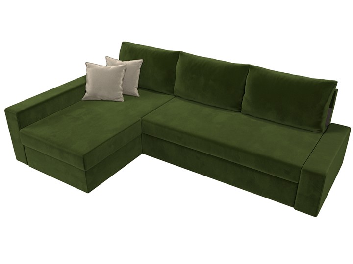 Угловой раскладной диван Версаль, Зеленый/Бежевый (микровельвет) в Перми - изображение 4