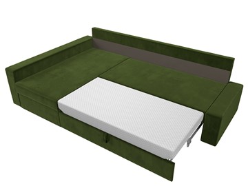 Угловой раскладной диван Версаль, Зеленый/Бежевый (микровельвет) в Перми - предосмотр 5