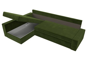 Угловой раскладной диван Версаль, Зеленый/Бежевый (микровельвет) в Перми - предосмотр 6