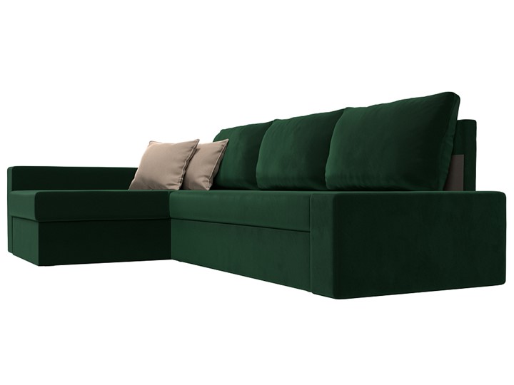 Угловой раскладной диван Версаль, Зеленый/Бежевый (велюр) в Перми - изображение 2