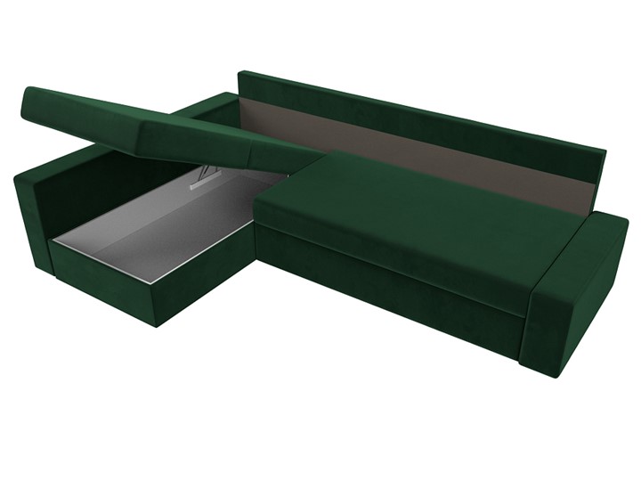 Угловой раскладной диван Версаль, Зеленый/Бежевый (велюр) в Перми - изображение 6