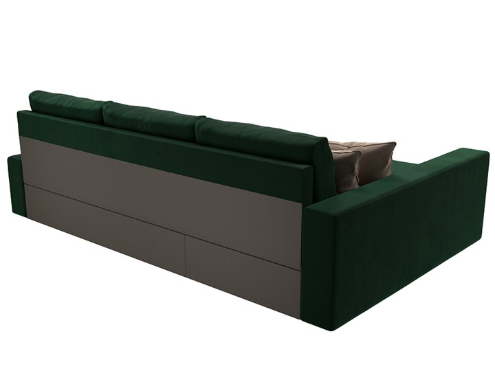 Угловой раскладной диван Версаль, Зеленый/Бежевый (велюр) в Перми - изображение 7