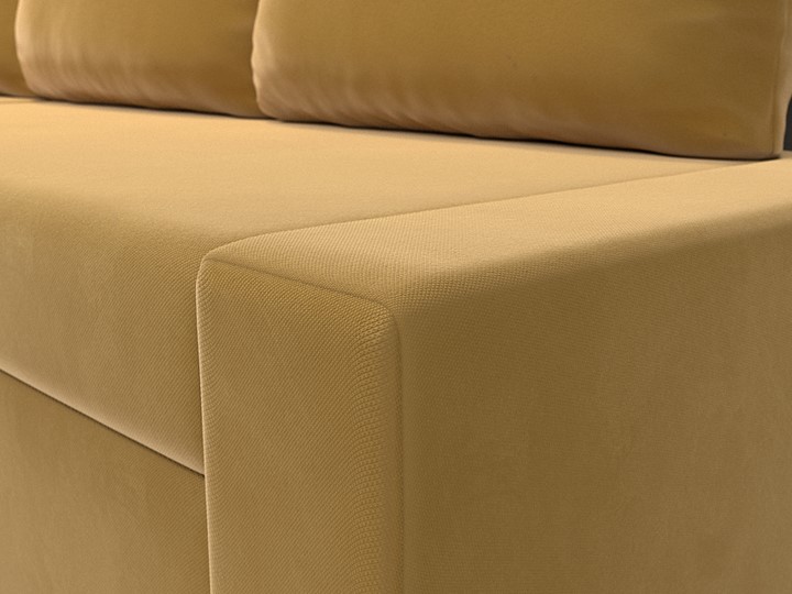 Угловой диван для гостиной Версаль, Желтый/Коричневый (микровельвет) в Перми - изображение 3