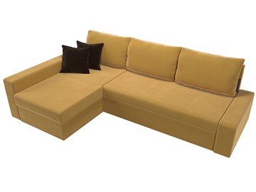 Угловой диван для гостиной Версаль, Желтый/Коричневый (микровельвет) в Перми - предосмотр 4