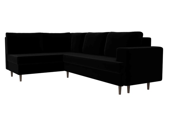 Угловой диван Сильвана, Черный (велюр) в Перми - изображение