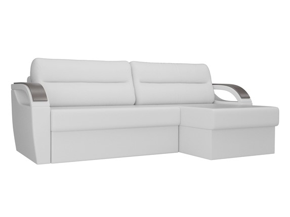 Угловой диван Форсайт, белый (экокожа) в Перми - изображение