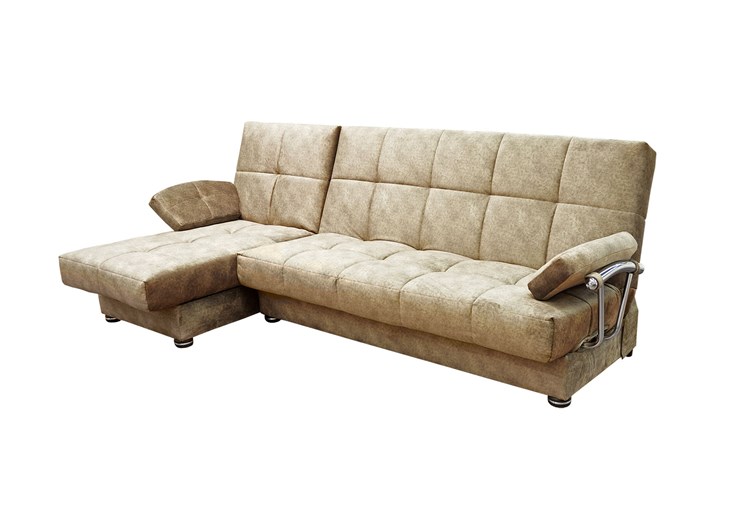 Угловой диван Милана 6 ДУ с хром. подлокотниками, НПБ в Перми - изображение 2