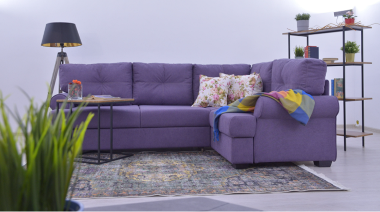 Угловой диван Bianka (Candy plum+Arcadia roze) в Перми - изображение 6