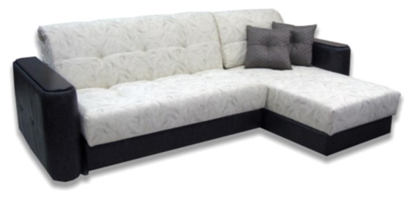 Угловой диван Аккордеон-1, 330 (круглые подлокотники) с коробом, Элакс в Перми - изображение