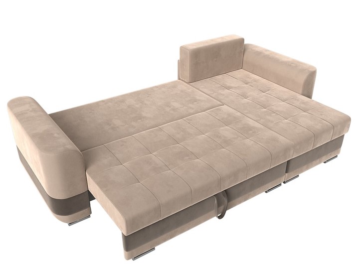 Угловой диван Честер, Бежевый/коричневый (велюр) в Перми - изображение 7
