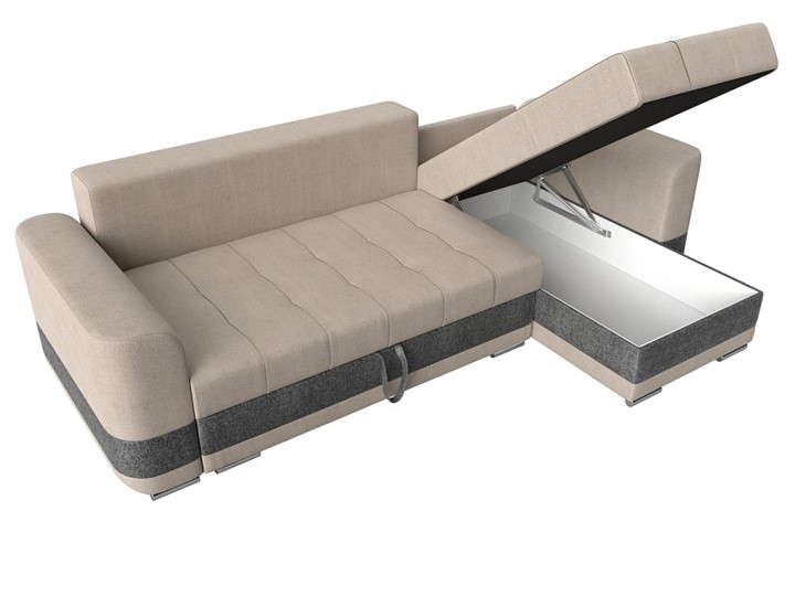 Угловой диван Честер, Бежевый/серый (рогожка) в Перми - изображение 5