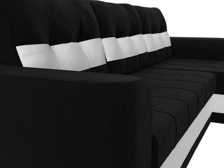 Угловой диван Честер, Черный/белый (вельвет/экокожа) в Перми - изображение 3