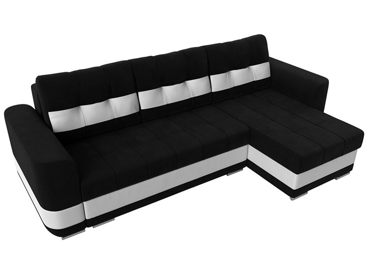 Угловой диван Честер, Черный/белый (вельвет/экокожа) в Перми - изображение 4