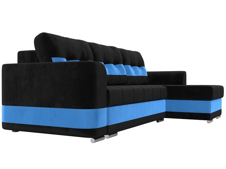 Угловой диван Честер, Черный/голубой (велюр) в Перми - изображение 2