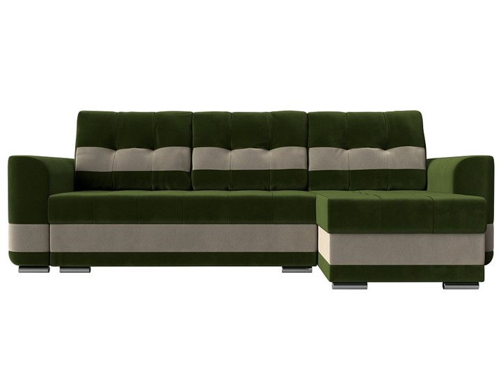 Угловой диван Честер, Зеленый/бежевый (вельвет) в Перми - изображение 1