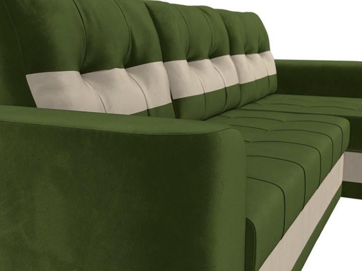 Угловой диван Честер, Зеленый/бежевый (вельвет) в Перми - изображение 3