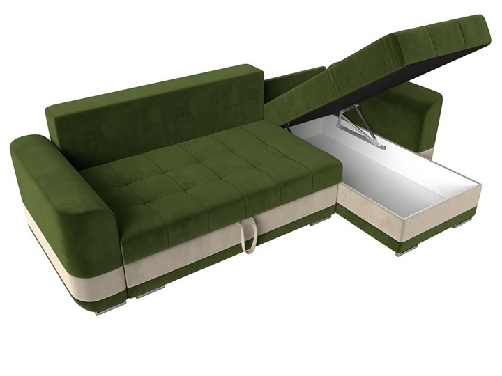 Угловой диван Честер, Зеленый/бежевый (вельвет) в Перми - изображение 5