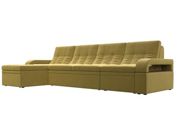 Угловой раскладной диван Лига-035 Лонг, Желтый (Микровельвет) в Кунгуре