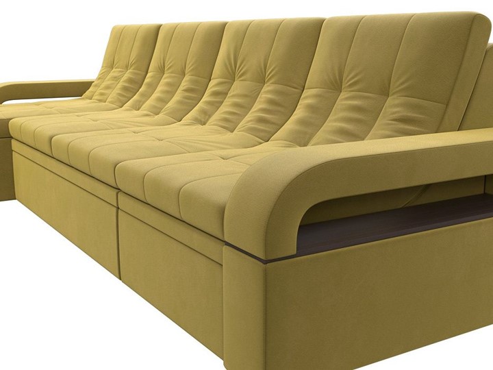 Угловой раскладной диван Лига-035 Лонг, Желтый (Микровельвет) в Кунгуре - изображение 4