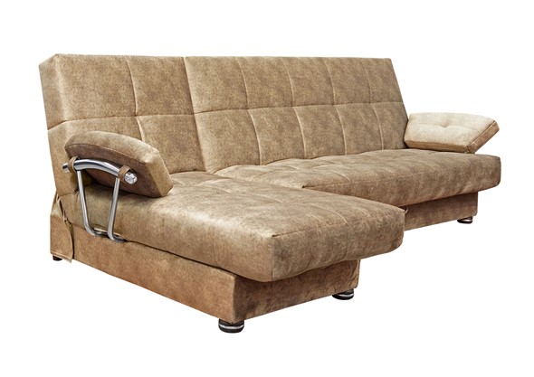 Угловой диван Милана 6 ДУ с хром. подлокотниками, НПБ в Перми - изображение