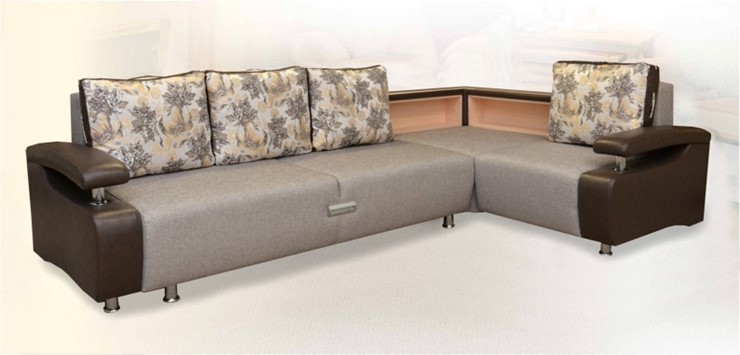 Угловой диван Престиж-15 люкс с полкой в Перми - изображение 2