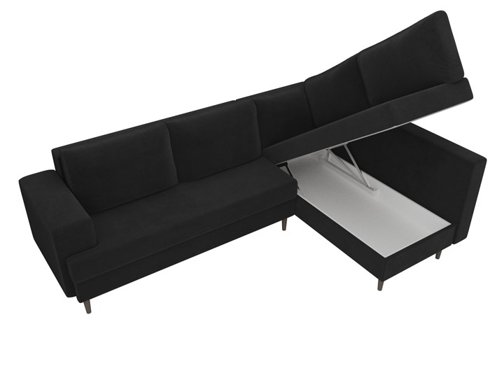 Угловой диван Сильвана, Черный (велюр) в Перми - изображение 4