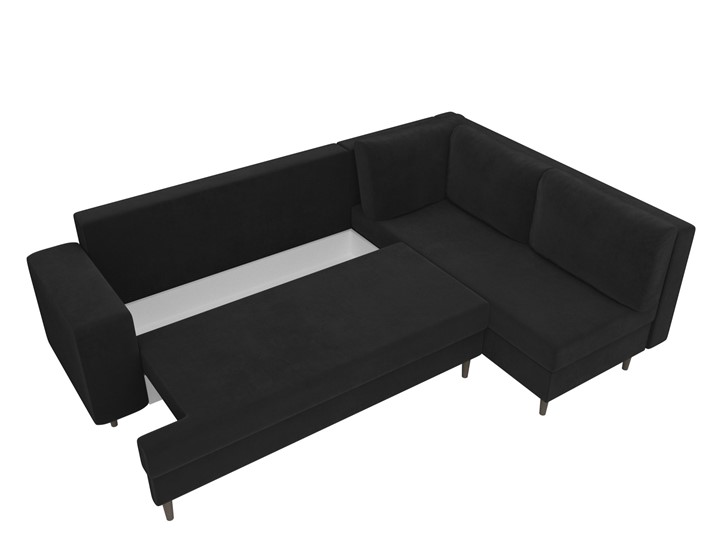 Угловой диван Сильвана, Черный (велюр) в Перми - изображение 5