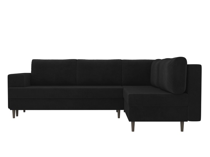 Угловой диван Сильвана, Черный (велюр) в Перми - изображение 1