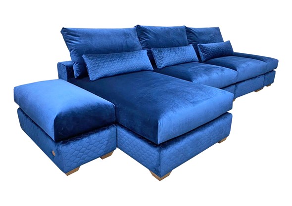 Угловой диван V-10-M ДУ (ПУФ2+Д4+ПС+ПС+ПУФ2), Memory foam в Березниках - изображение