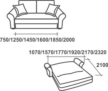 Прямой диван Аккордеон-1, 180 (прямые подлокотники) в Перми - предосмотр 2