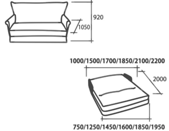 Диван прямой Аккордеон, 180, НПБ, (подлокотники в ткани) в Перми - изображение 2