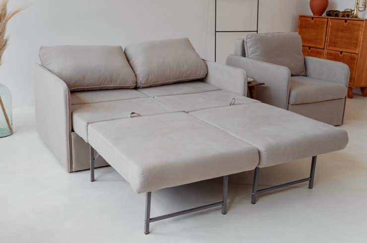 Набор мебели Амира бежевый диван + кресло в Перми - изображение 3
