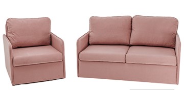 Набор мебели Brendoss Амира розовый диван + кресло в Перми
