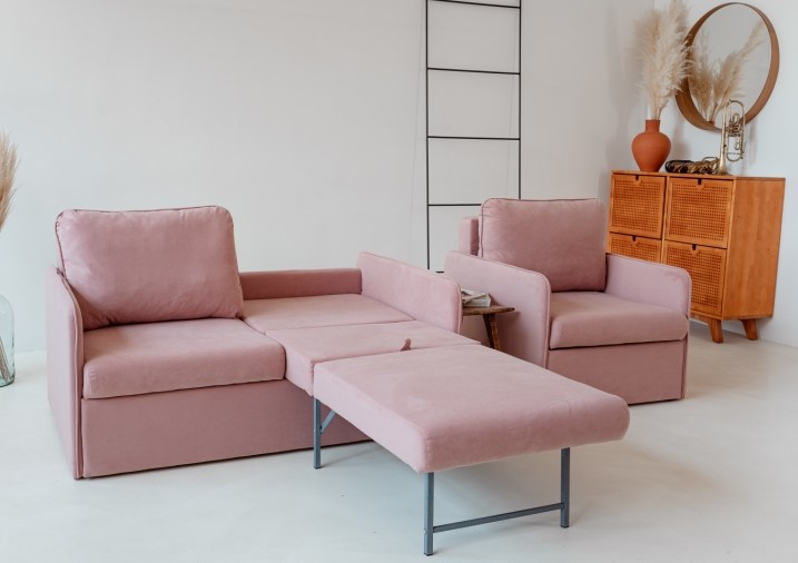 Набор мебели Амира розовый диван + кресло в Перми - изображение 6