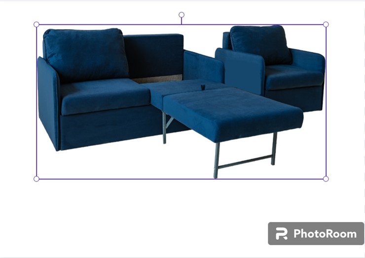 Мебельный набор Амира синий диван + кресло в Перми - изображение 1