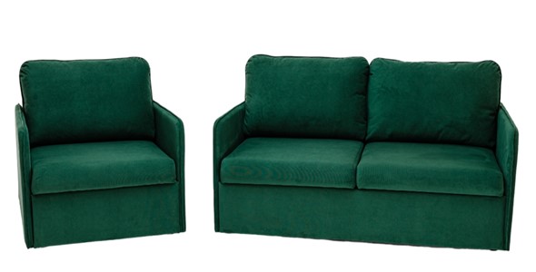 Комплект мебели Амира зеленый диван + кресло в Перми - изображение