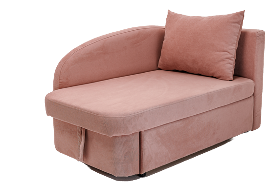 Диван-кровать правая Тедди розовый в Перми - изображение