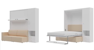 Диван Кровать-трансформер Smart (КД 1400+ШП), шкаф правый, левый подлокотник в Перми - предосмотр