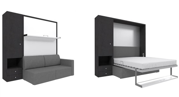 Диван Кровать-трансформер Smart (ШЛ+КД 1400), шкаф левый, правый подлокотник в Перми - изображение
