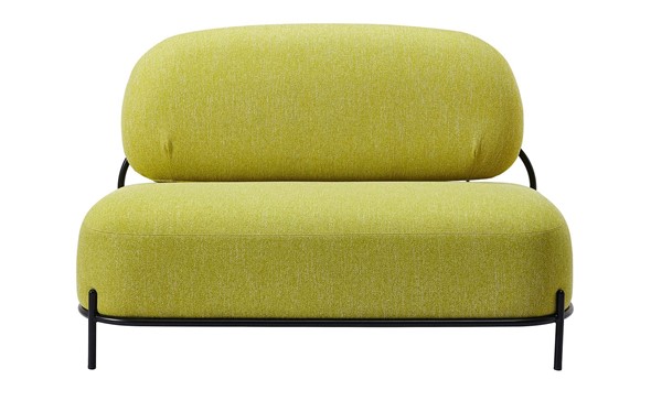 Прямой диван 2-х местный SOFA-06-02 желтый A652-21 в Перми - изображение