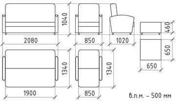 Прямой диван Агат 5 БД в Перми - изображение 5