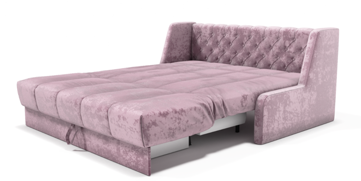 Прямой диван Аккордеон-Кровать 1,55 с каретной утяжкой, полоска (ППУ) в Перми - изображение 2