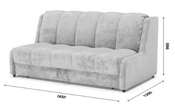 Прямой диван Аккордеон-Кровать 1,55 с каретной утяжкой, полоска (НПБ) в Перми - предосмотр 5