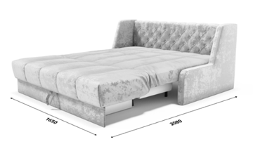 Прямой диван Аккордеон-Кровать 1,55 с каретной утяжкой, полоска (ППУ) в Перми - предосмотр 6