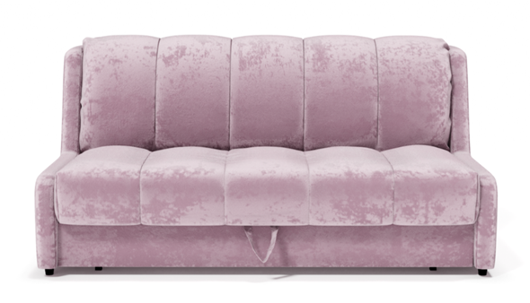 Прямой диван Аккордеон-Кровать 1,55 с каретной утяжкой, полоска (ППУ) в Перми - изображение