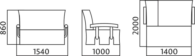 Диван прямой Аккордеон с боковинами, спальное место 1400 в Березниках - изображение 4