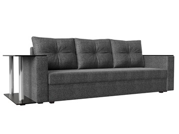 Прямой диван Атланта лайт со столом, Серый (Рогожка) в Перми - предосмотр