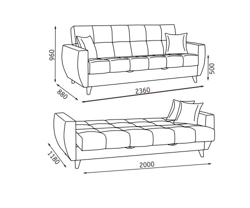 Прямой диван Бетти  2 БД в Чайковском - изображение 22